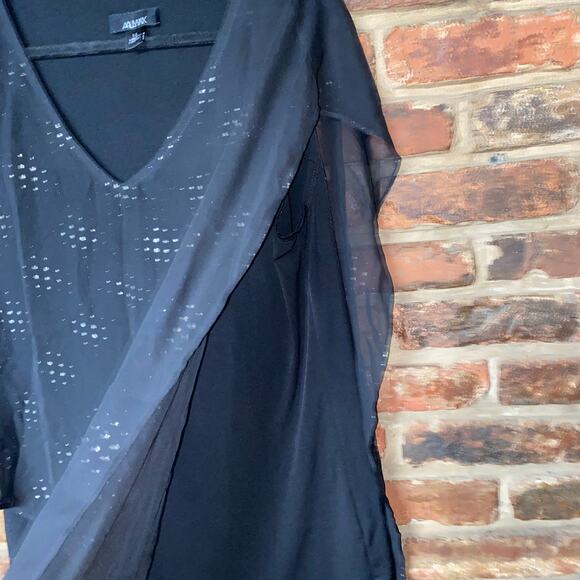 Alyx Black Embellished Flowy Layered Blouse Women's Size Large - Picture 2 of 6